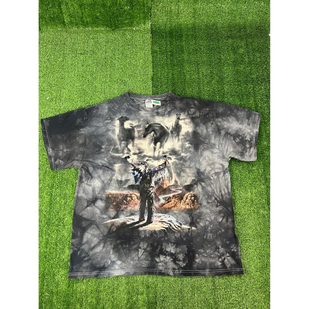 The Mountain David Penfound Spirit Horses Native American Tie Dye T-Shirt XL